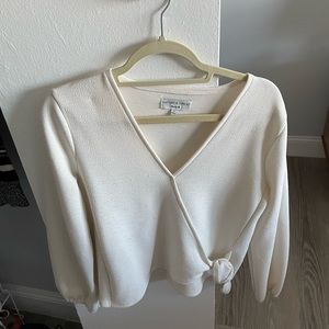 Madewell white wrap blouse